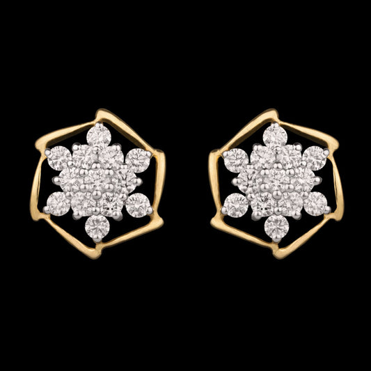 18K Yellow Gold Diamond Earrings - 0.76ct VVS-VS-GH