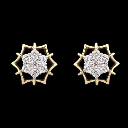 18K Yellow Gold Diamond Earrings - 0.47ct VS-GH