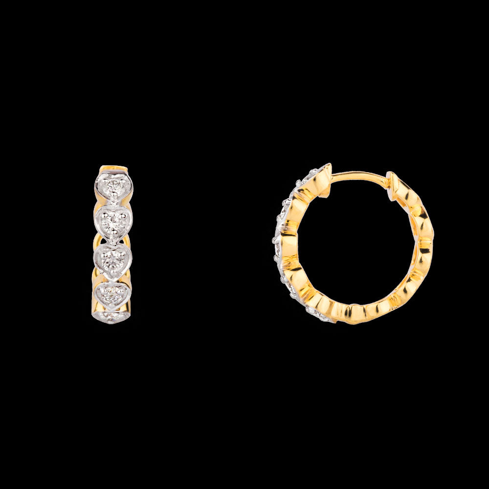 14K Yellow Gold Diamond Earrings - 0.281ct VVS-VS-GH