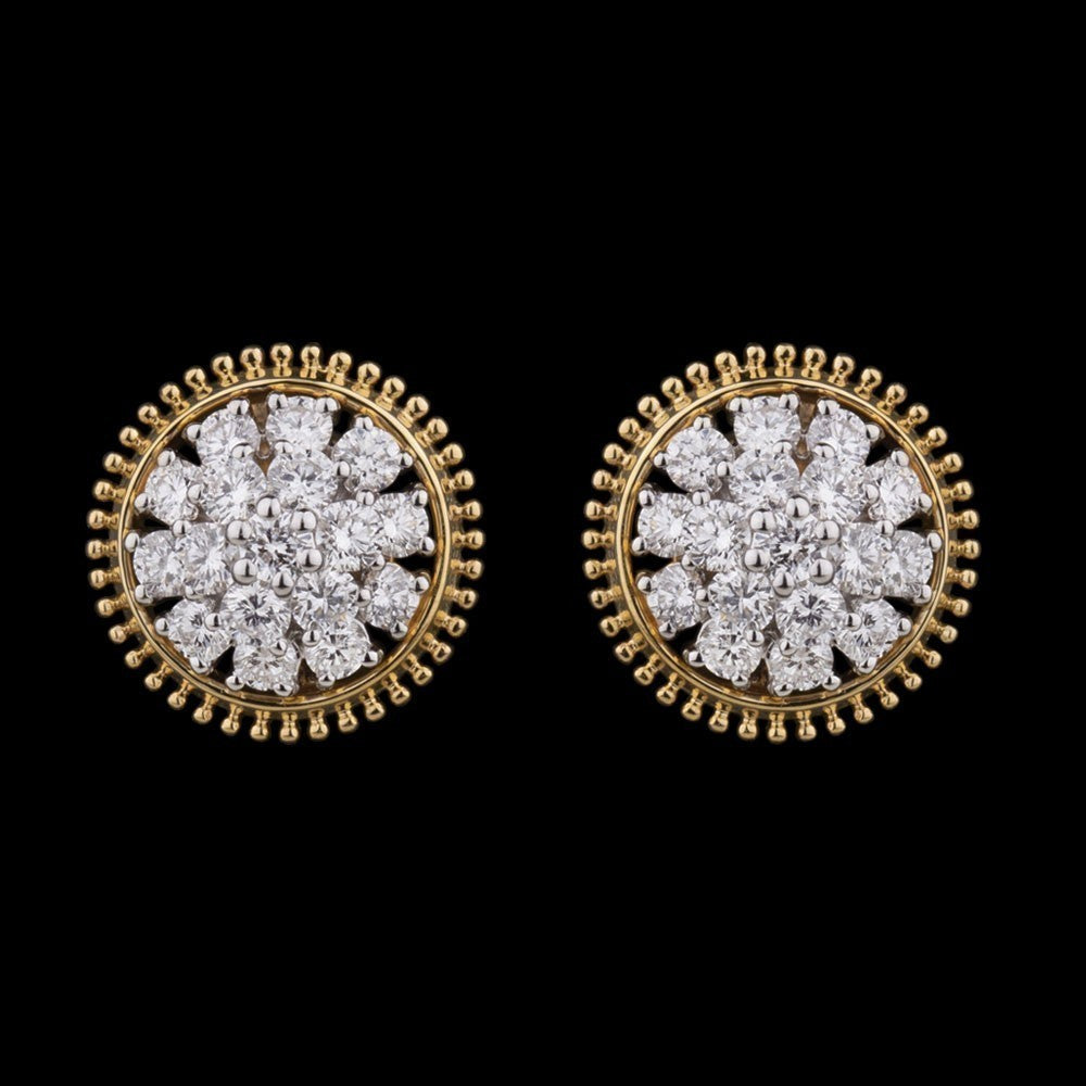 18K Yellow Gold Diamond Earrings - 0.67ct VS-SI-GH