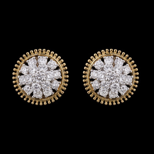 18K Yellow Gold Diamond Earrings - 0.67ct VS-SI-GH