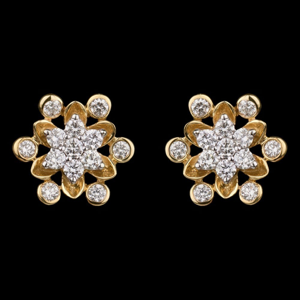 14K Yellow Gold Diamond Earrings - 0.56ct SI-GH