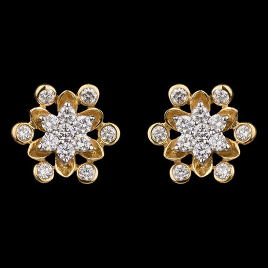 14K Yellow Gold Diamond Earrings - 0.56ct SI-GH