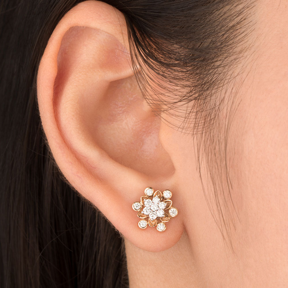 14K Yellow Gold Diamond Earrings - 0.56ct SI-GH