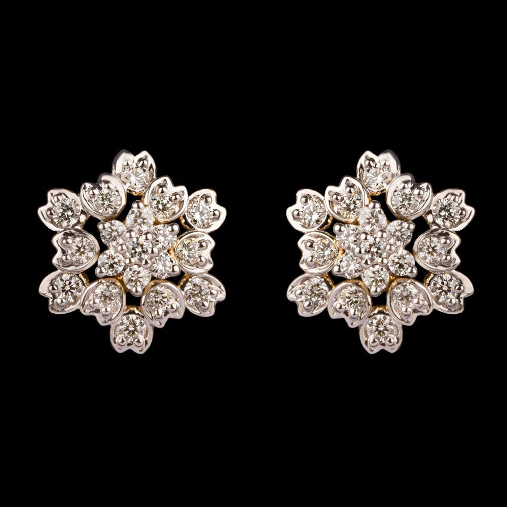 18K Yellow Gold Diamond Earrings - 0.76ct VVS-VS-GH