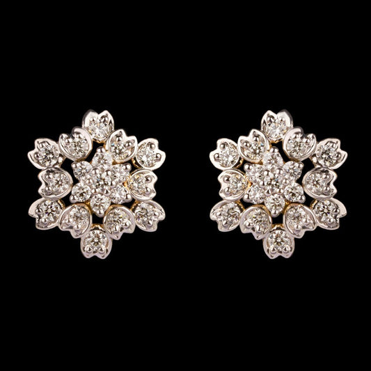 18K Yellow Gold Diamond Earrings - 0.76ct VVS-VS-GH