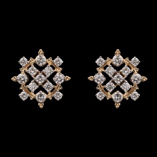 18K Yellow Gold Diamond Earrings - 0.77ct VS-GH