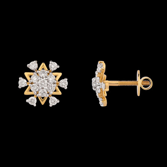 18K Yellow Gold Diamond Earrings - 0.57ct VS-GH