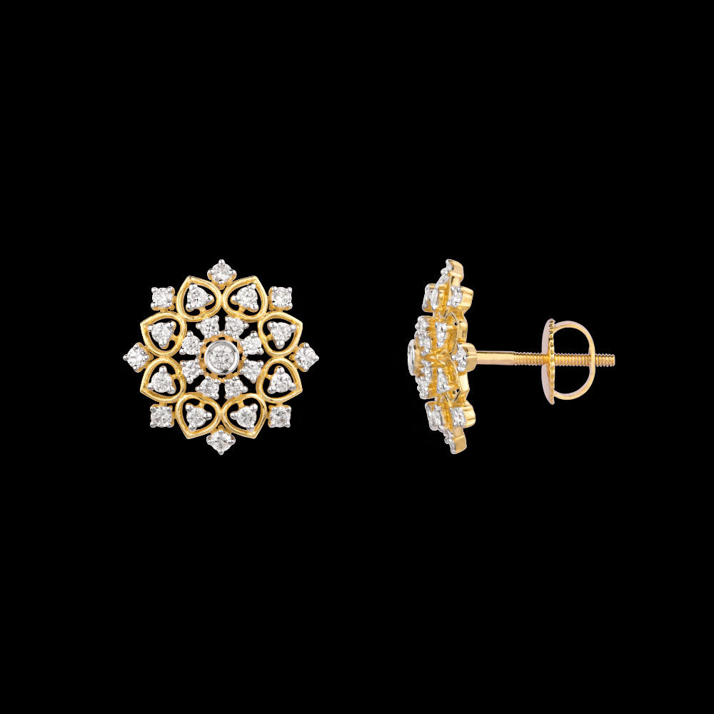18K Yellow Gold Diamond Earrings - 1.29ct VS-GH