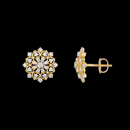 18K Yellow Gold Diamond Earrings - 1.29ct VS-GH