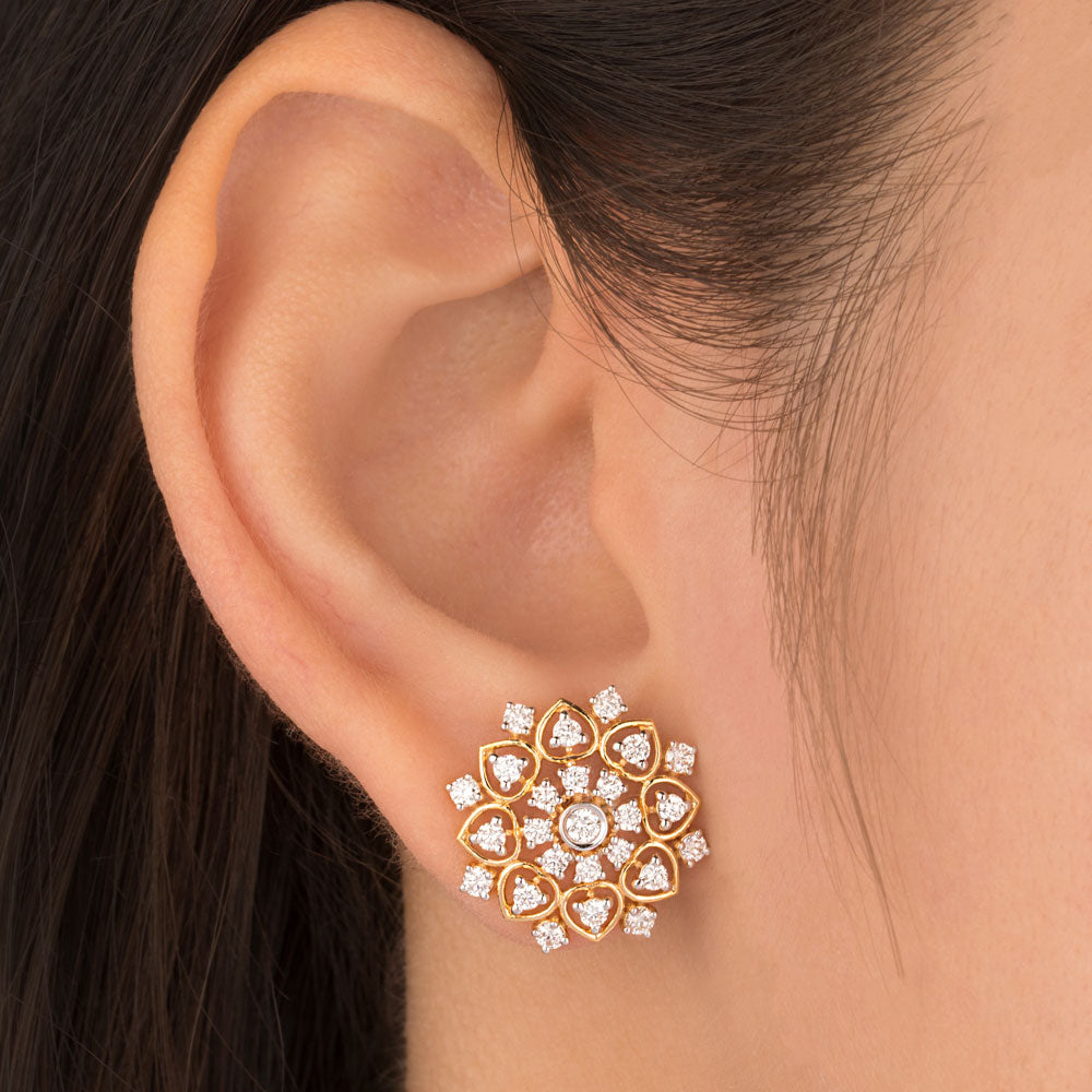 18K Yellow Gold Diamond Earrings - 1.29ct VS-GH