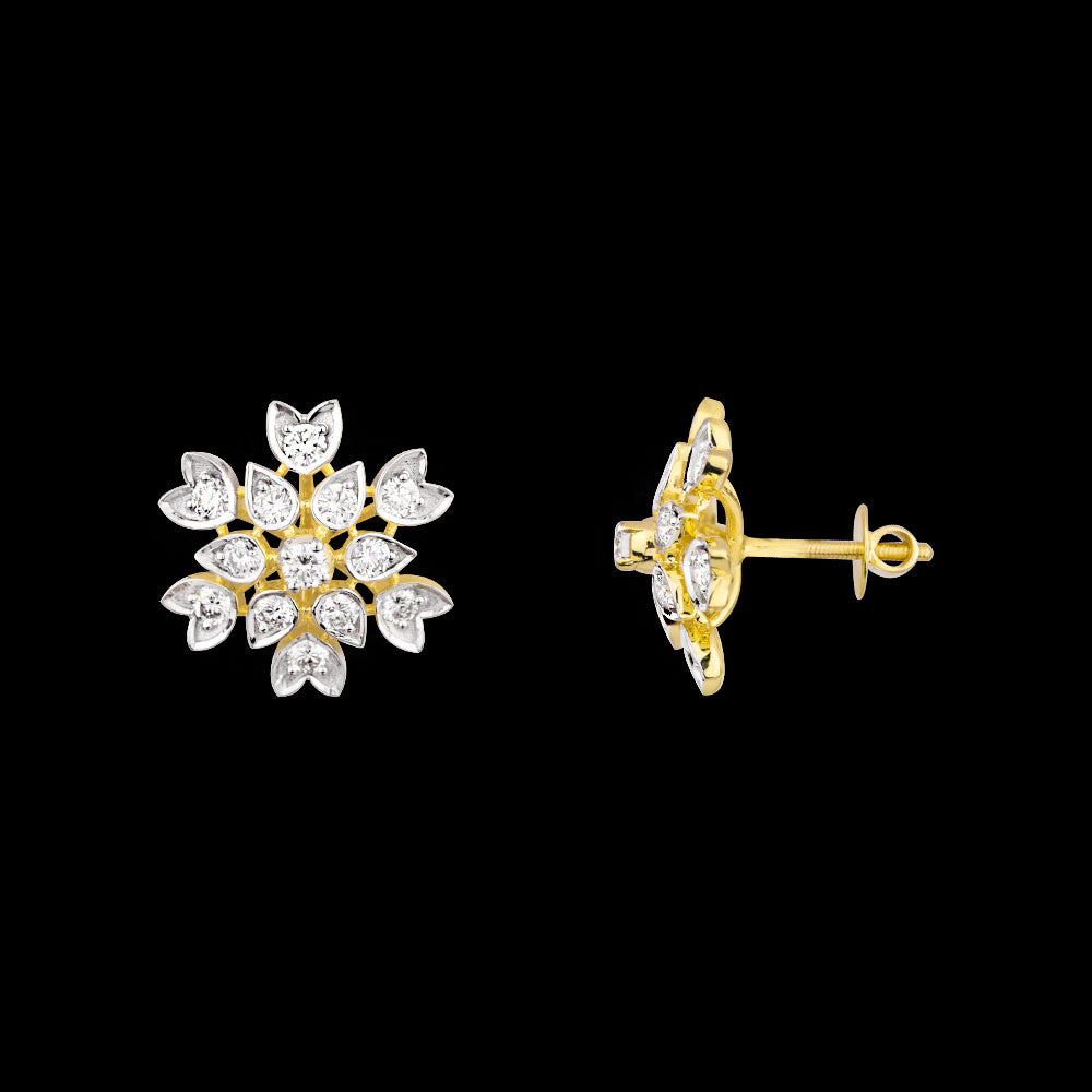 18K Yellow Gold Diamond Earrings - 1.316ct VS-GH