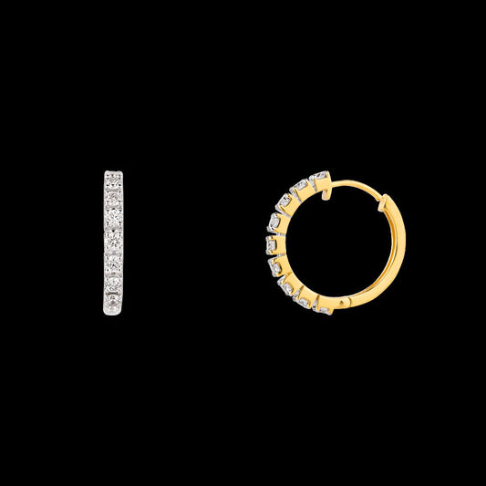 18K Yellow Gold Diamond Earrings - 0.788ct VVS-VS-HI