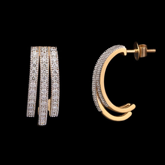14K Yellow Gold Diamond Earrings - 1.15ct VS-SI-HI