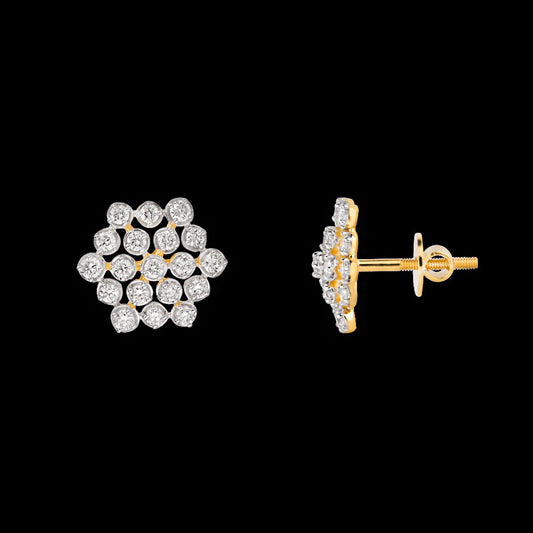 18K Yellow Gold Diamond Earrings - 0.828ct VVS-VS-HI