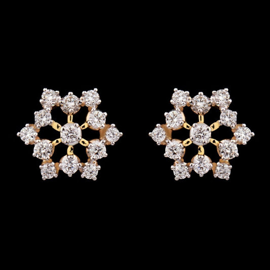18K Yellow Gold Diamond Earrings - 0.67ct VVS-VS-GH