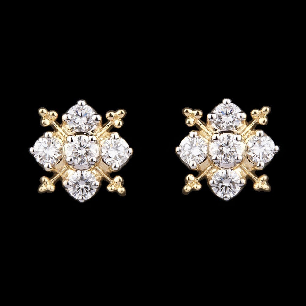 18K Yellow Gold Diamond Earrings - 0.36ct VS-GH