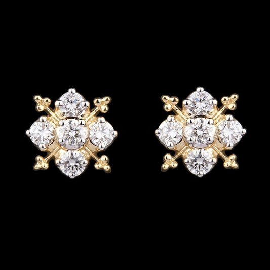 18K Yellow Gold Diamond Earrings - 0.36ct VS-GH