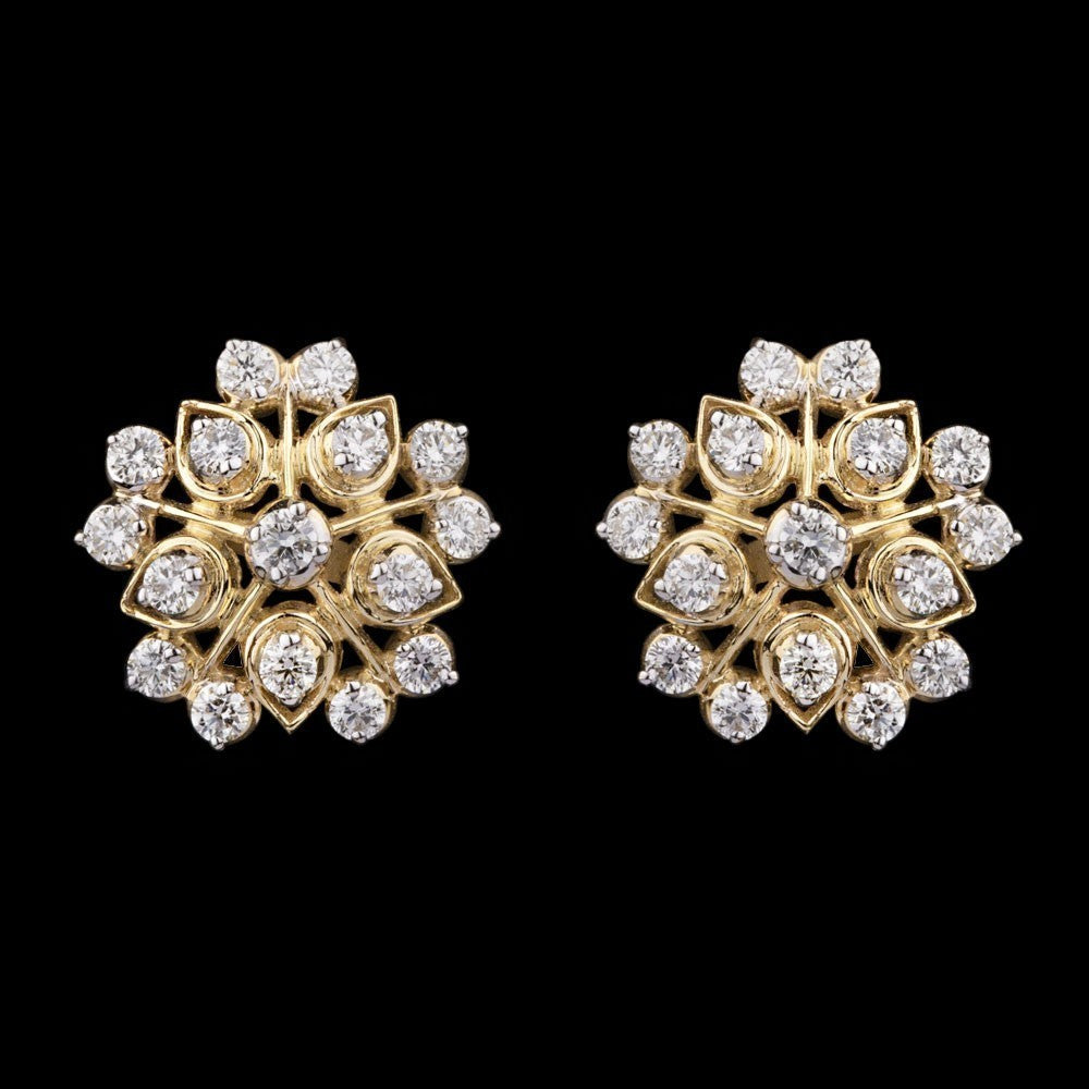 18K Yellow Gold Diamond Earrings - 0.68ct VVS-VS-GH