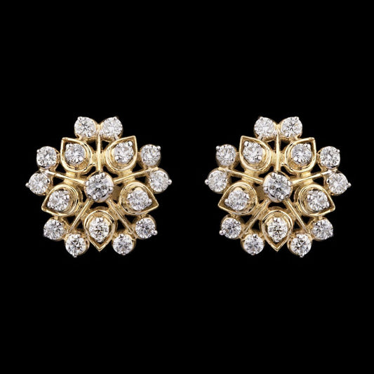 18K Yellow Gold Diamond Earrings - 0.68ct VVS-VS-GH