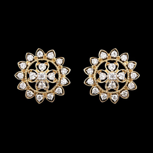 14K Yellow Gold Diamond Earrings - 0.69ct VVS-VS-GH