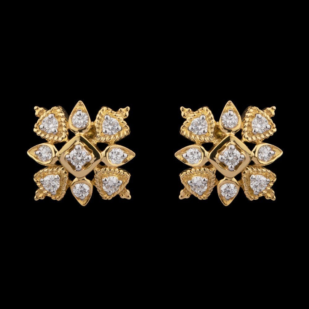 18K Yellow Gold Diamond Earrings - 0.45ct VS-GH