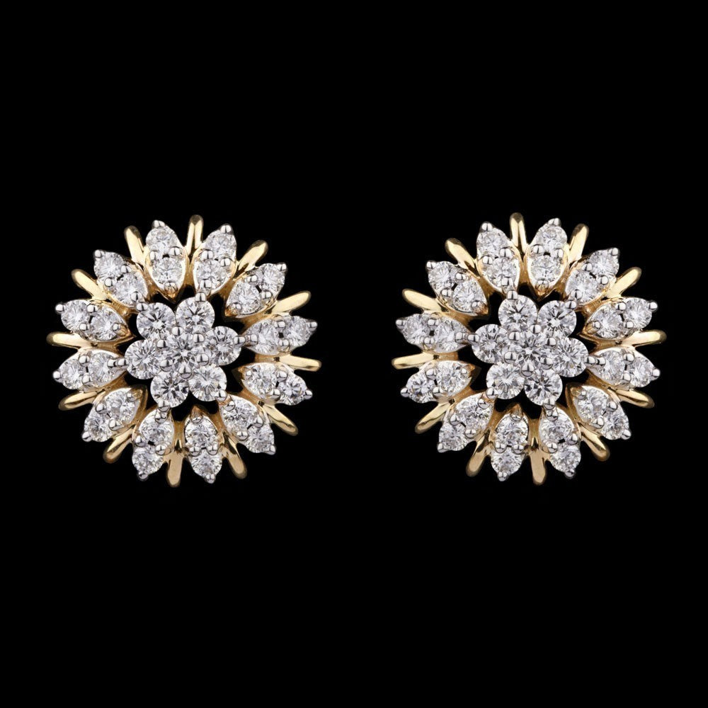 18K Yellow Gold Diamond Earrings - 1.14ct VVS-VS-GH