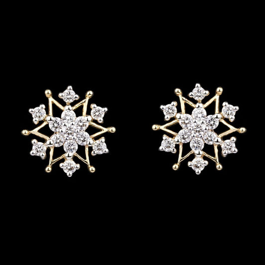 18K Yellow Gold Diamond Earrings - 0.78ct VS-GH