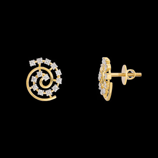 18K Yellow Gold Diamond Earrings - 0.411ct VVS-VS-GH