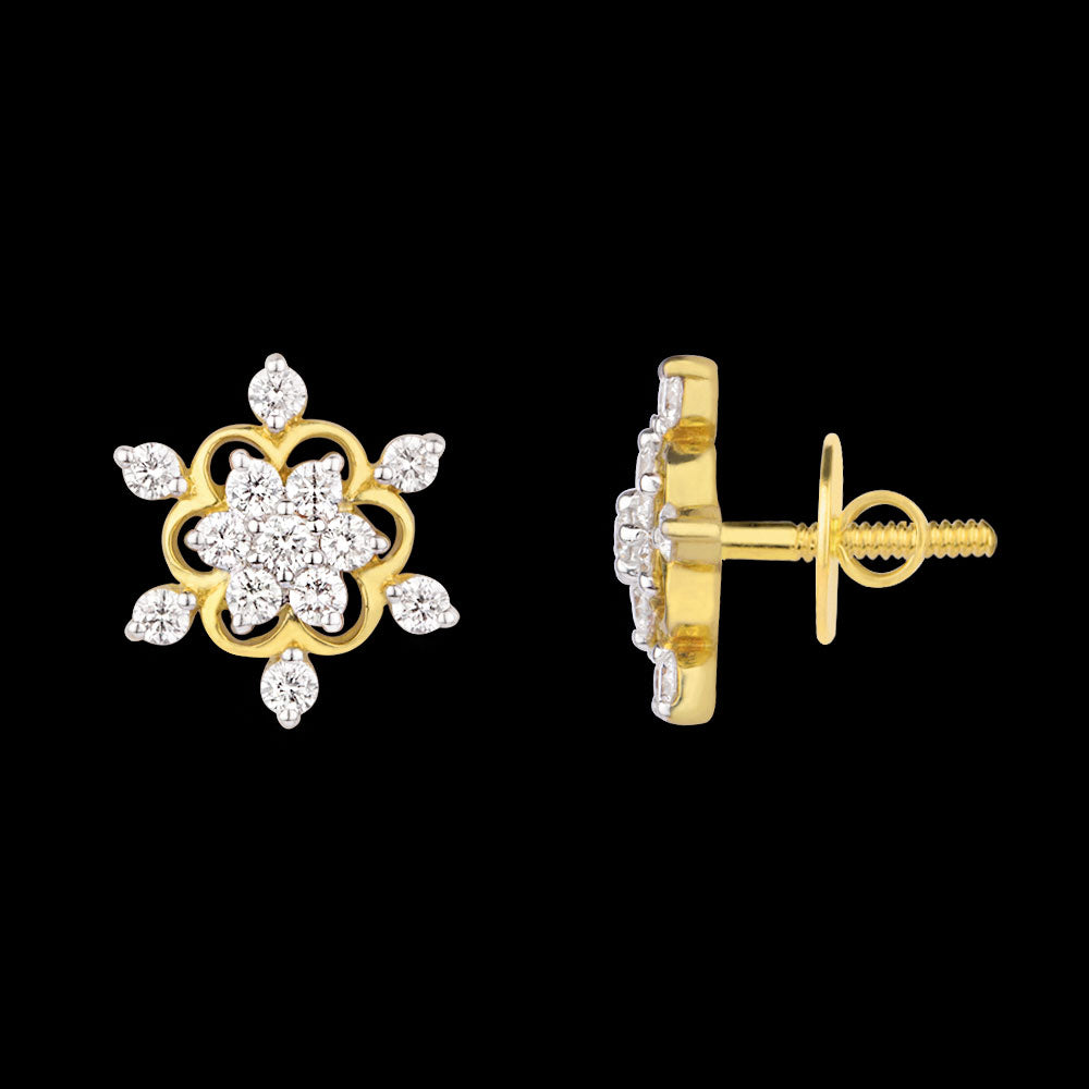 18K Yellow Gold Diamond Earrings - 0.65ct VS-GH