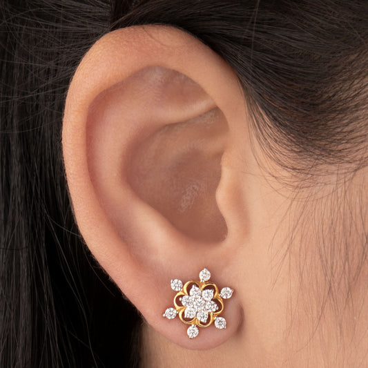18K Yellow Gold Diamond Earrings - 0.65ct VS-GH