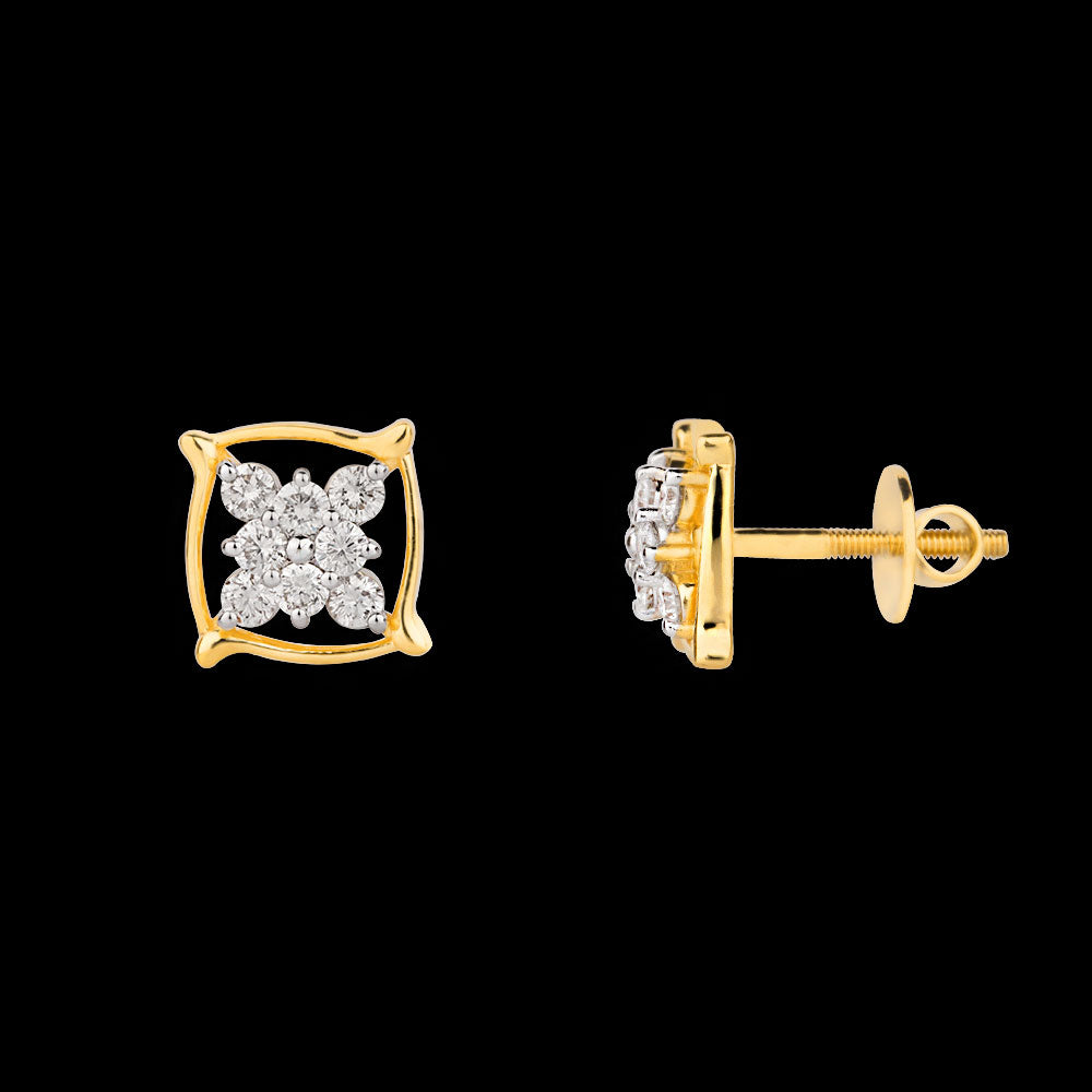 18K Yellow Gold Diamond Earrings - 0.45ct VS-GH