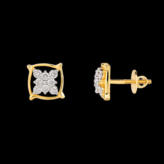 18K Yellow Gold Diamond Earrings - 0.45ct VS-GH