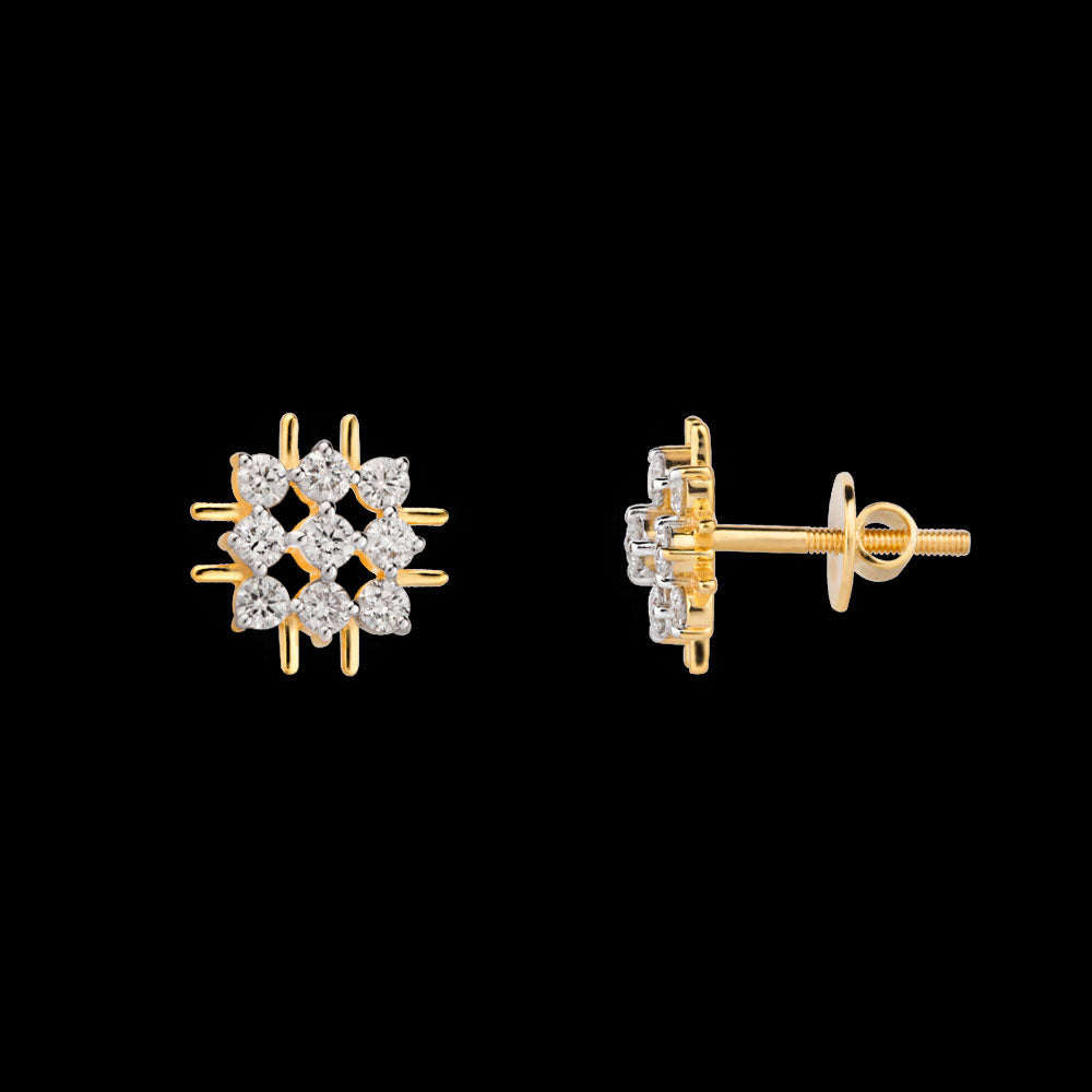 18K Yellow Gold Diamond Earrings - 0.516ct VVS-VS-HI