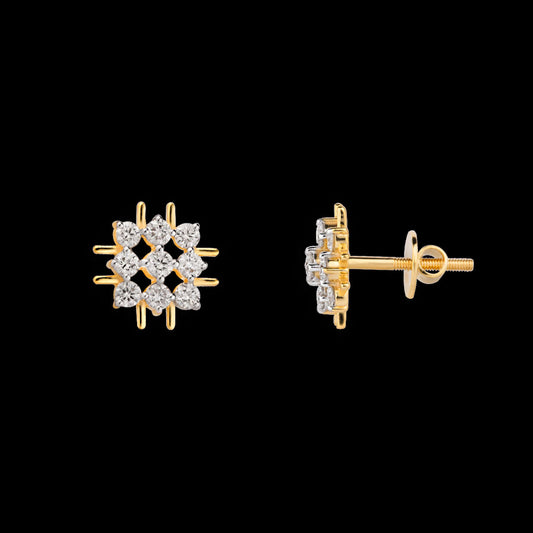 18K Yellow Gold Diamond Earrings - 0.516ct VVS-VS-HI