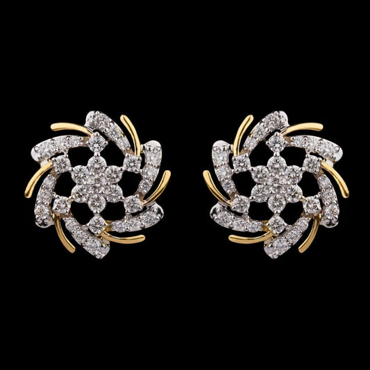 14K Yellow Gold Diamond Earrings - 1.25ct VVS-VS-GH