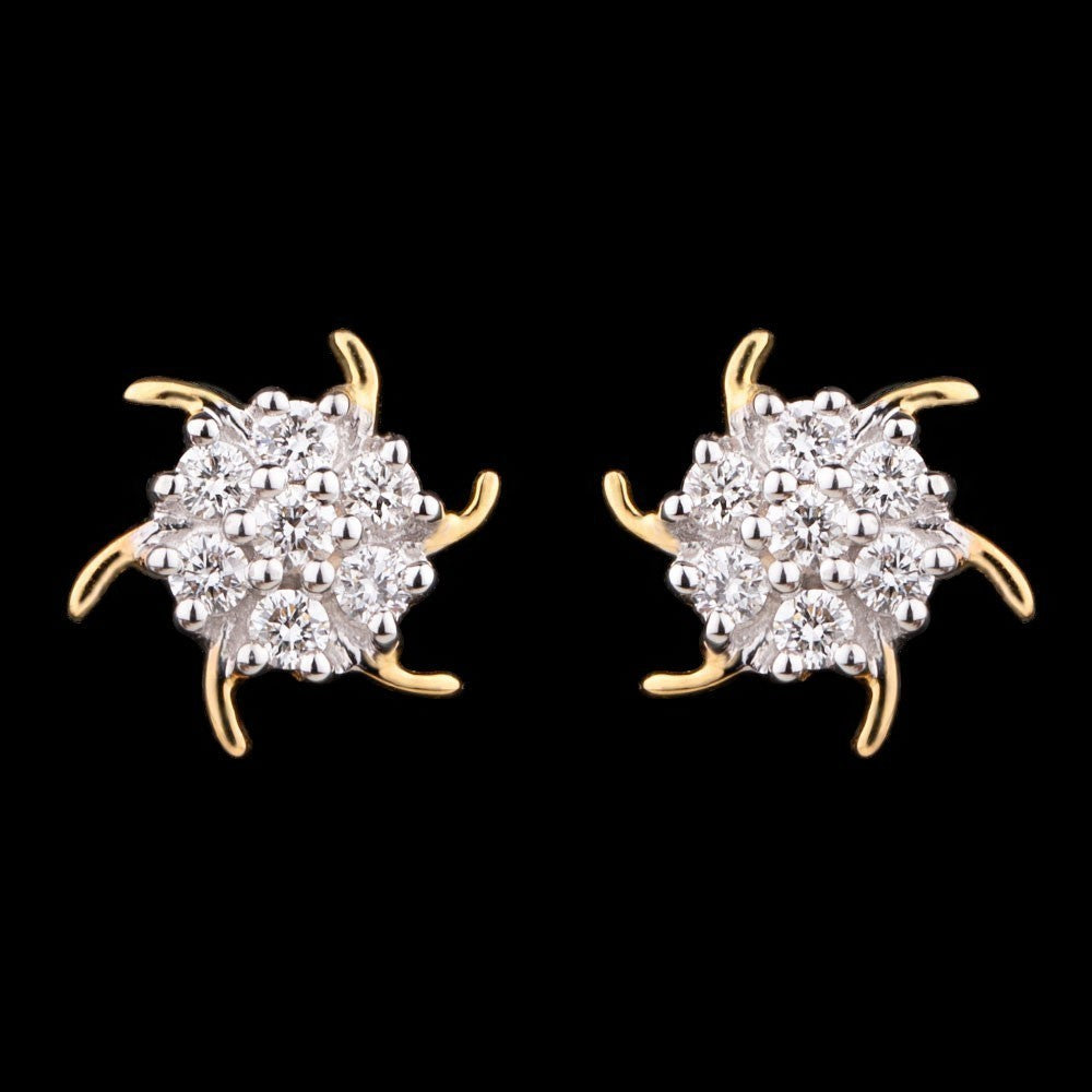 18K Yellow Gold Diamond Earrings - 0.19ct VVS-VS-GH