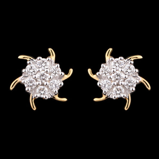 18K Yellow Gold Diamond Earrings - 0.19ct VVS-VS-GH