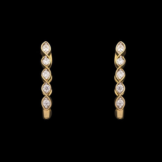 14K Yellow Gold Diamond Earrings - 0.22ct VVS-VS-HI