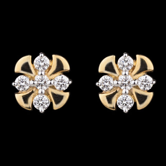 14K Yellow Gold Diamond Earrings - 0.34ct VS-GH