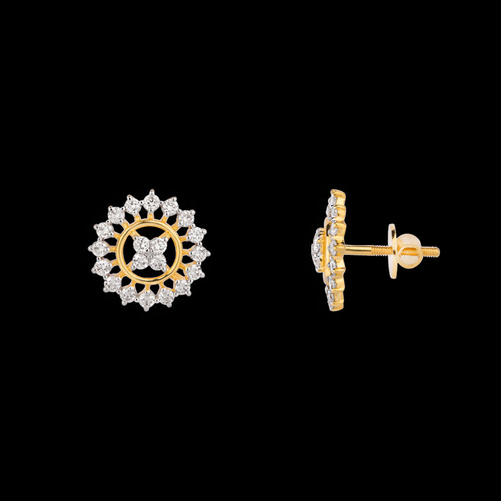 18K Yellow Gold Diamond Earrings - 0.817ct VVS-VS-GH