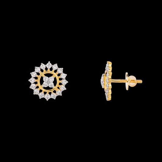 18K Yellow Gold Diamond Earrings - 0.817ct VVS-VS-GH