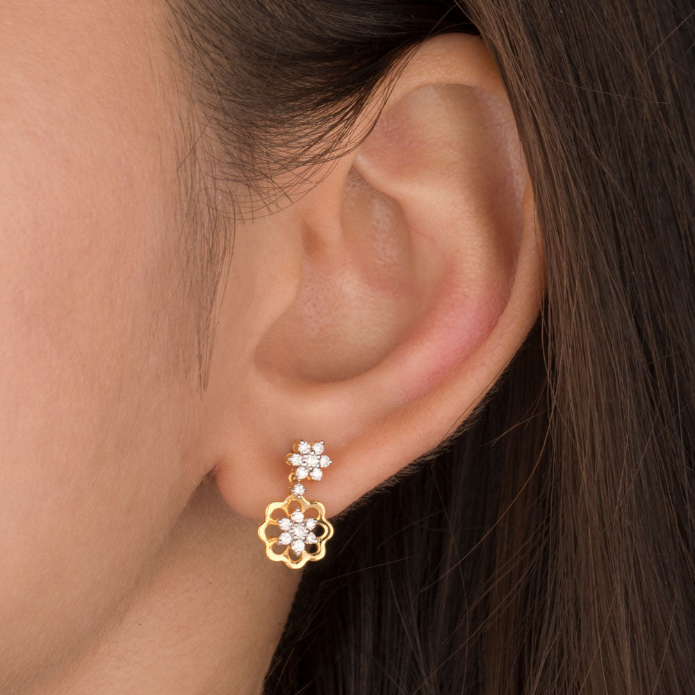 14K Yellow Gold Diamond Earrings - 0.33ct VS-GH