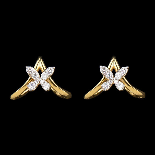 14K Yellow Gold Diamond Earrings - 0.41ct SI-GH