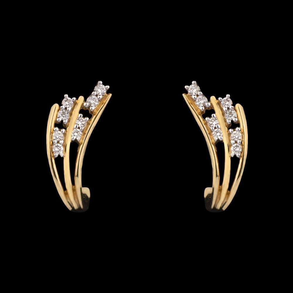 14K Yellow Gold Diamond Earrings - 0.18ct SI-IJ