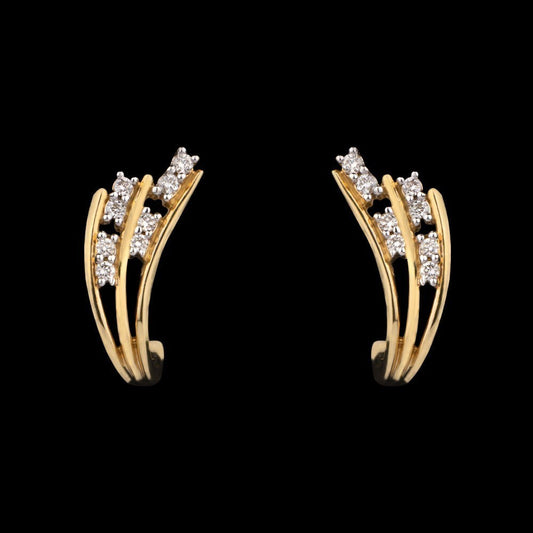 14K Yellow Gold Diamond Earrings - 0.18ct SI-IJ