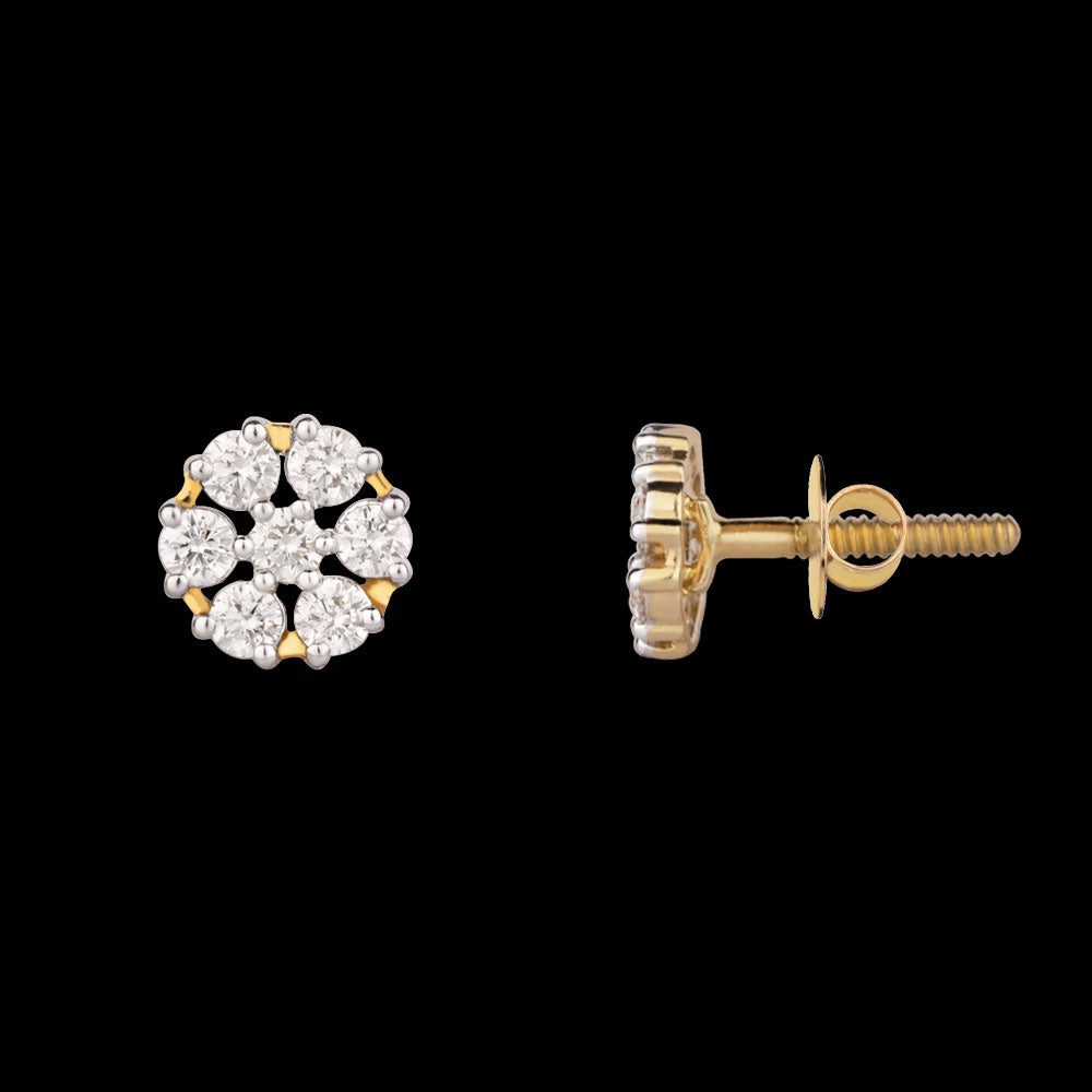14K Yellow Gold Diamond Earrings - 0.48ct VS-HI