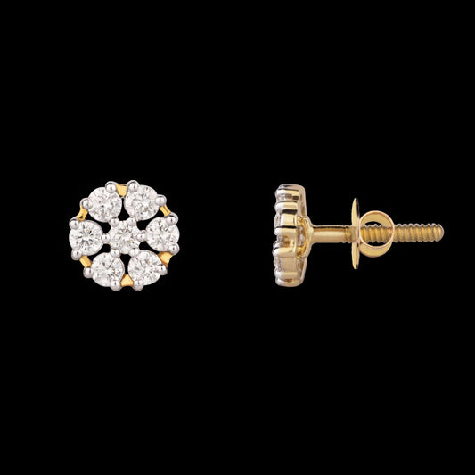 14K Yellow Gold Diamond Earrings - 0.48ct VS-HI