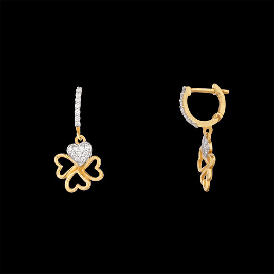 14K Yellow Gold Diamond Earrings - 0.2ct VVS-FG