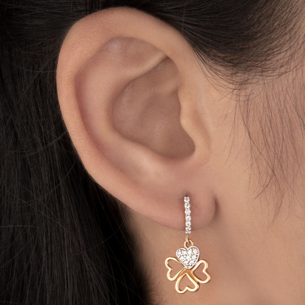 14K Yellow Gold Diamond Earrings - 0.2ct VVS-FG